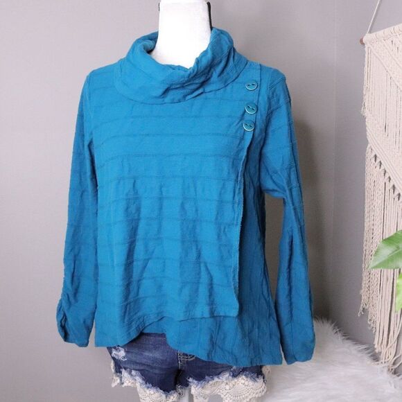 Habitat | Cowl Neck Cotton Long Sleeve Top - Picture 2 of 8